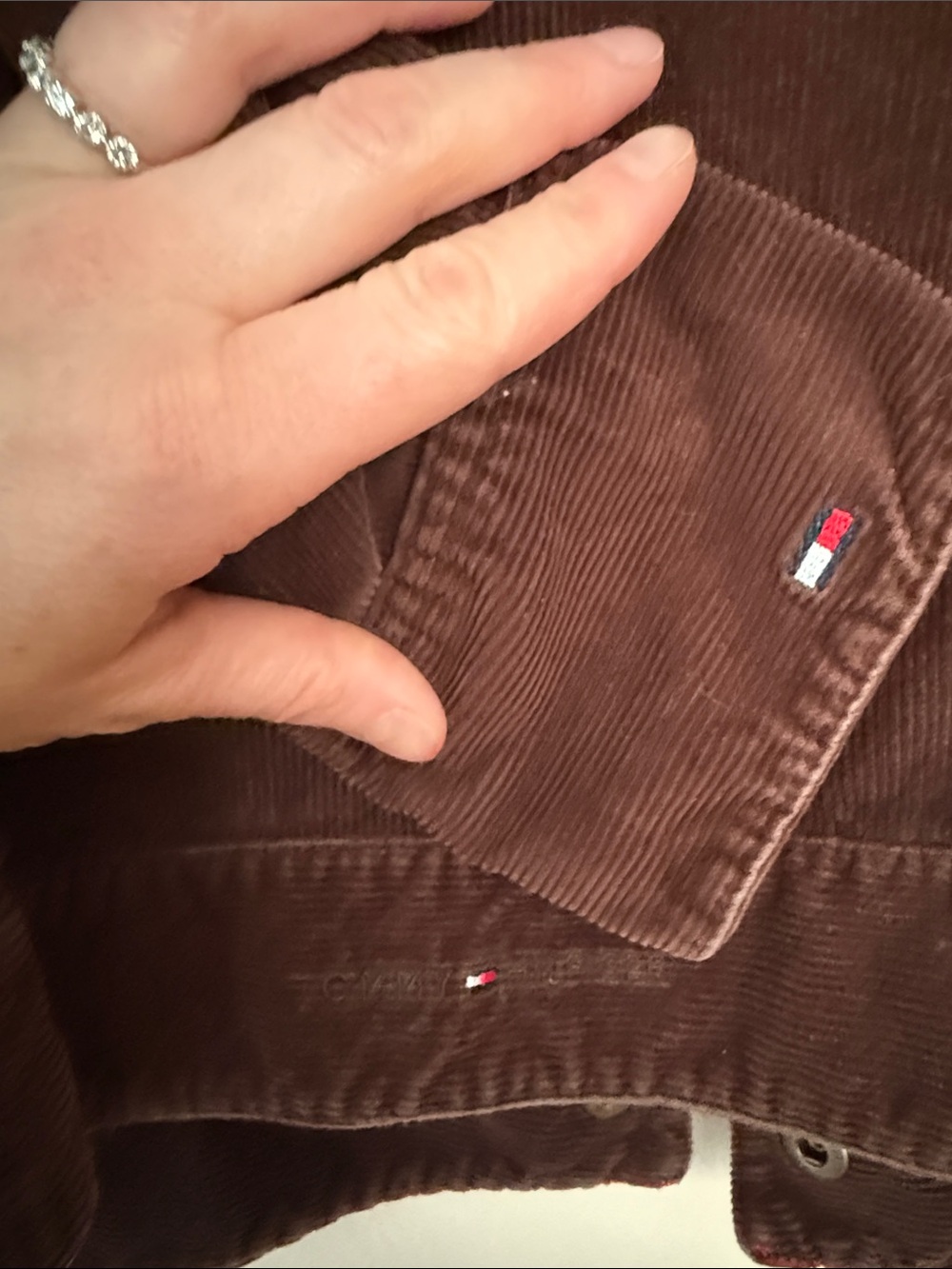 Tommy Hilfiger Dark Brown Corduroy Bomber Jacket - Picture 7 of 7